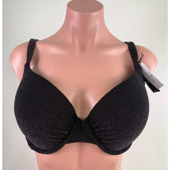 The Icon By Victoria's Secret Swim Black Push Up Bikini Top  Size 38D - Picture 1 of 13